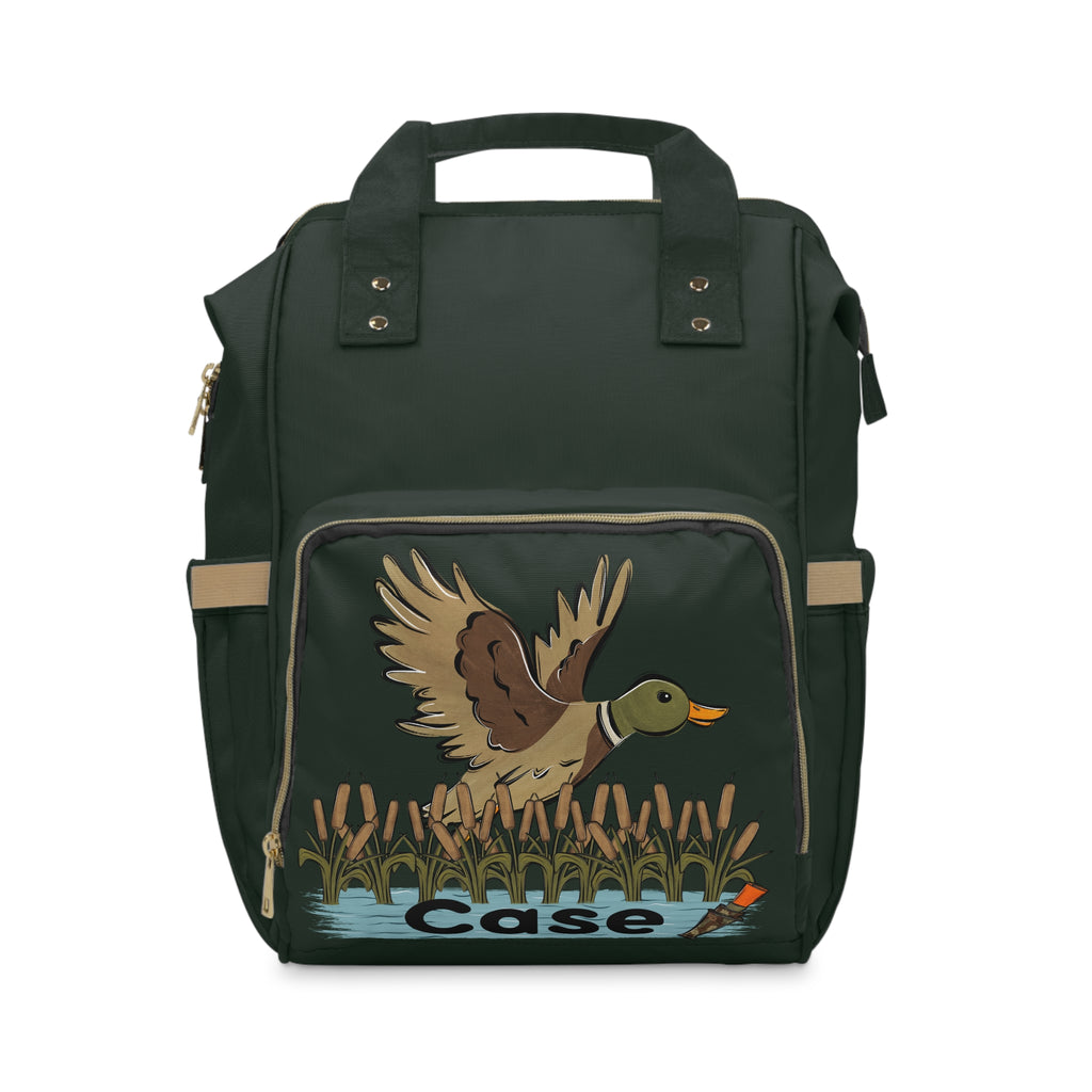 Duck Print Diaper Backpack — Multifunctional Baby Bag with Changing Compartment