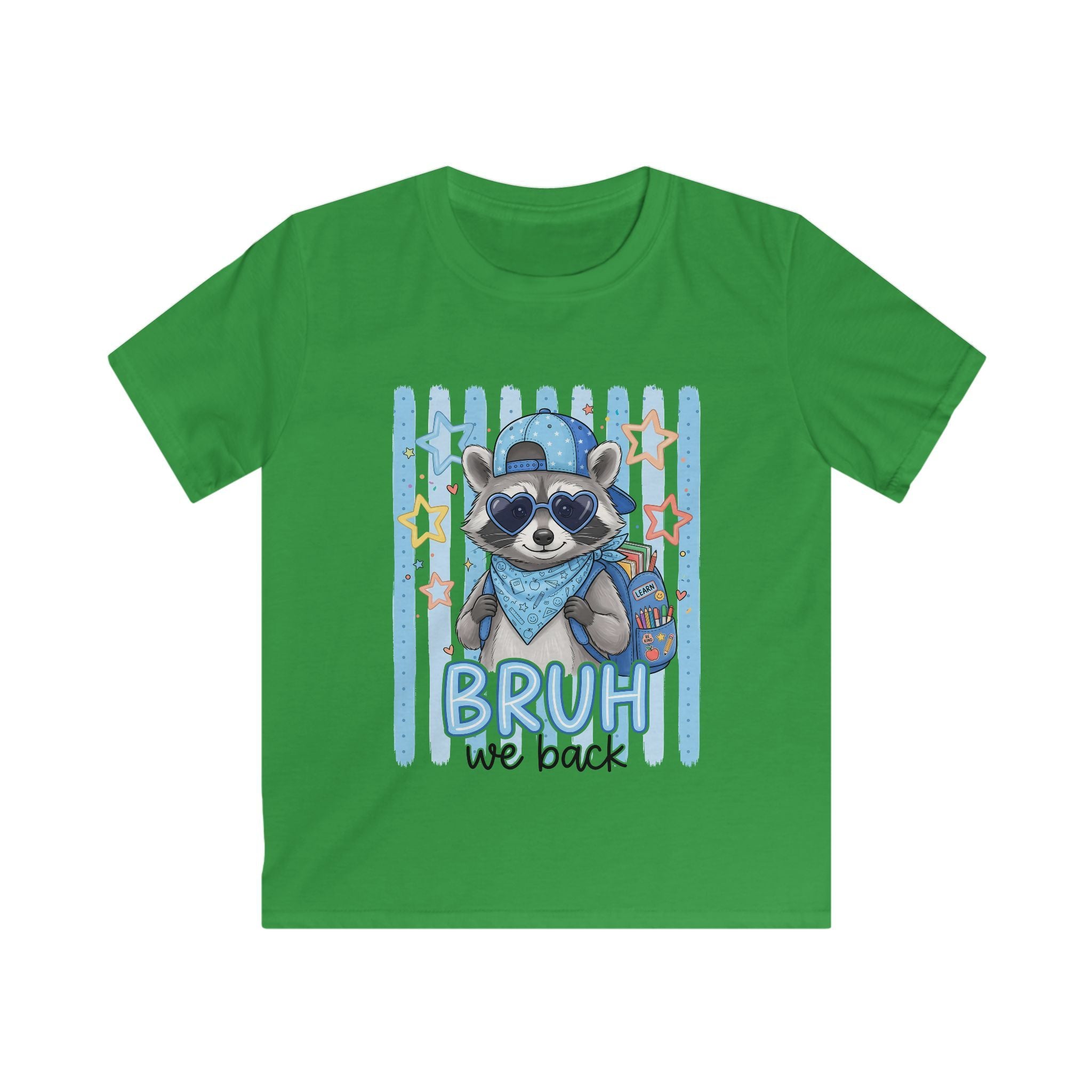Kids Raccoon 'Bruh We Back' Graphic Tee - Cute Cool Kid T-Shirt