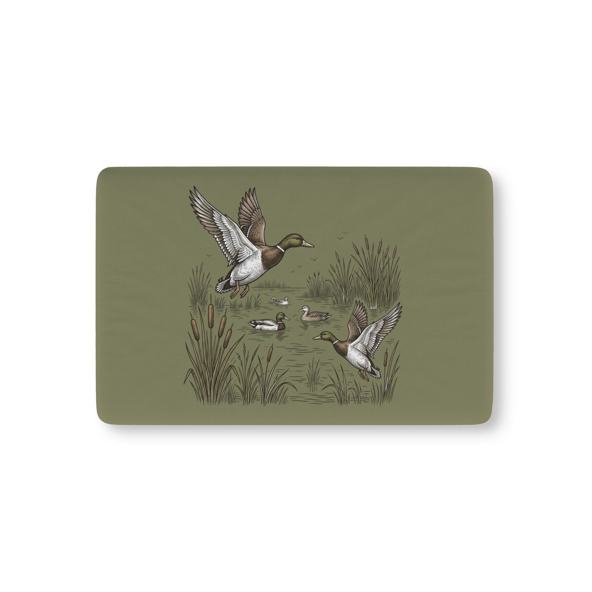 Duck Family Baby Fitted Crib Sheet – Olive Waterfowl Nursery Bedding