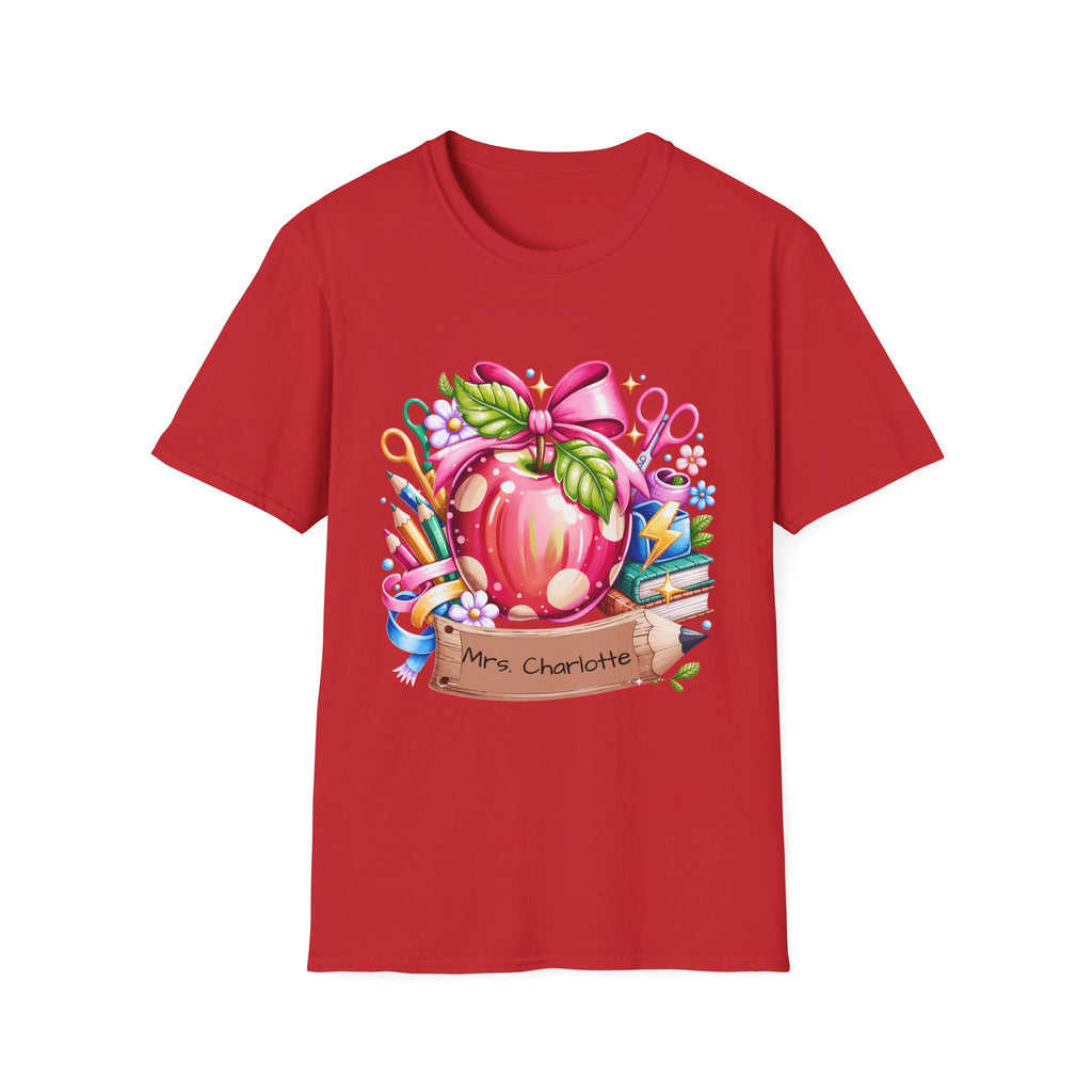 Teacher Apple T-Shirt — Personalized 'Mrs. Charlotte' Back-to-School Gift