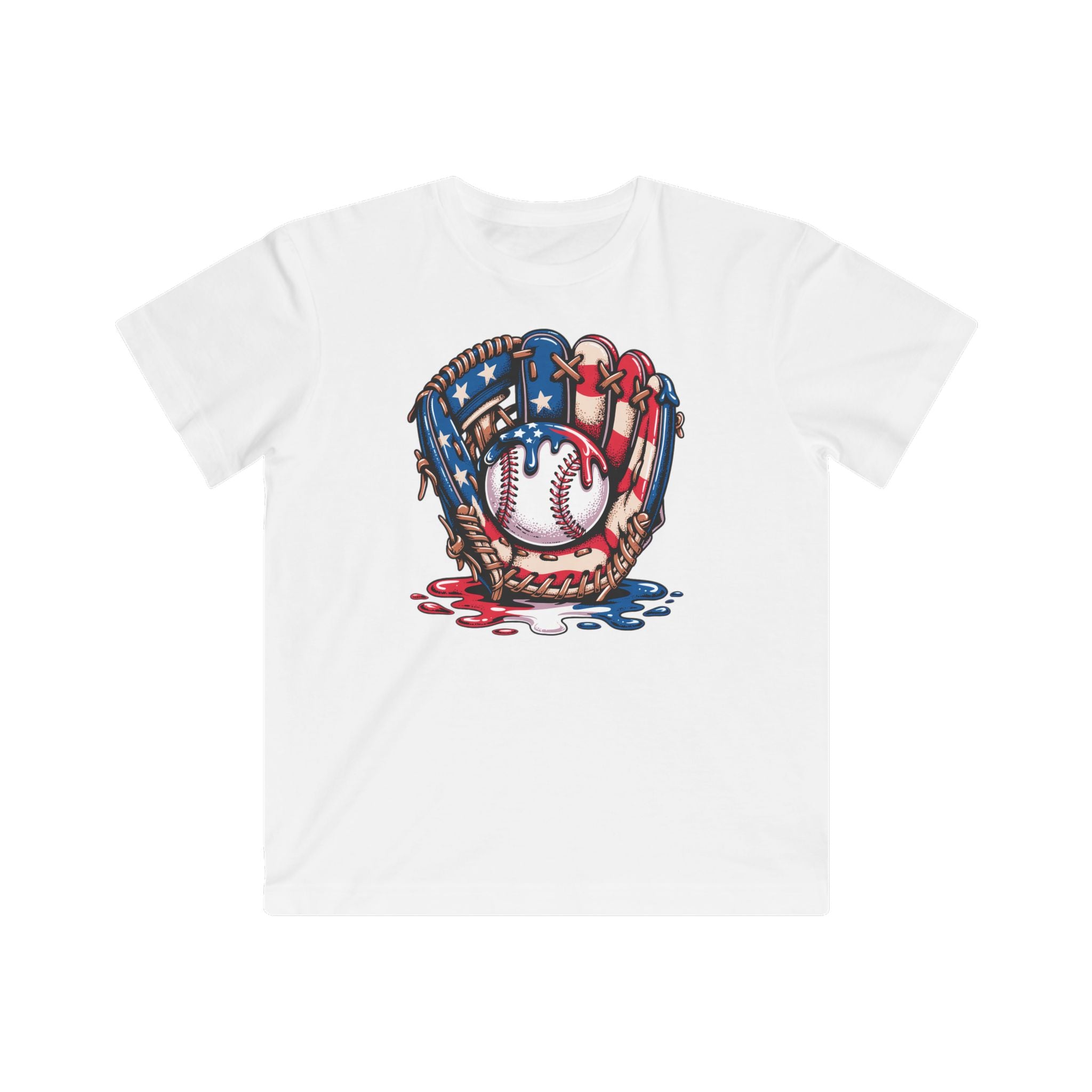 Kids' Patriotic Baseball Tee - USA Glove & Ball Graphic