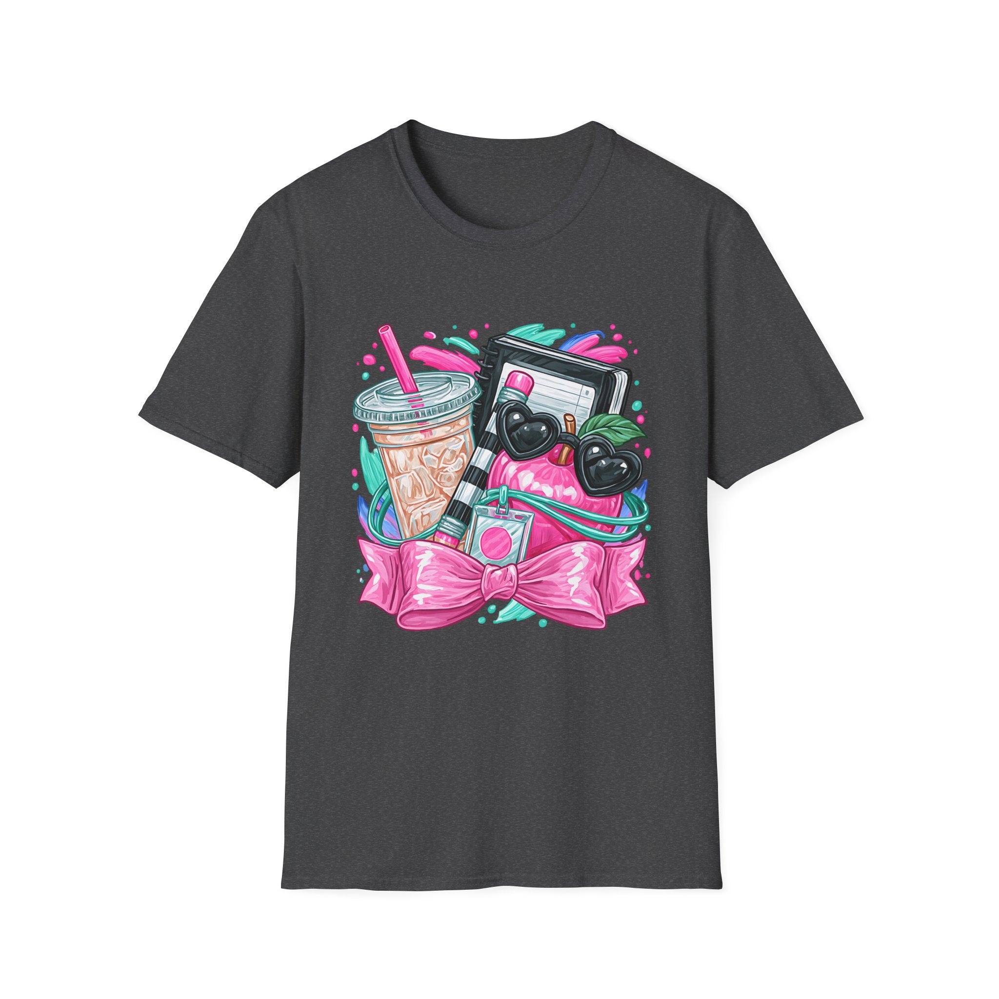 Retro Aesthetic Tee — Cute Cassette, Sunglasses & Iced Coffee Graphic Shirt