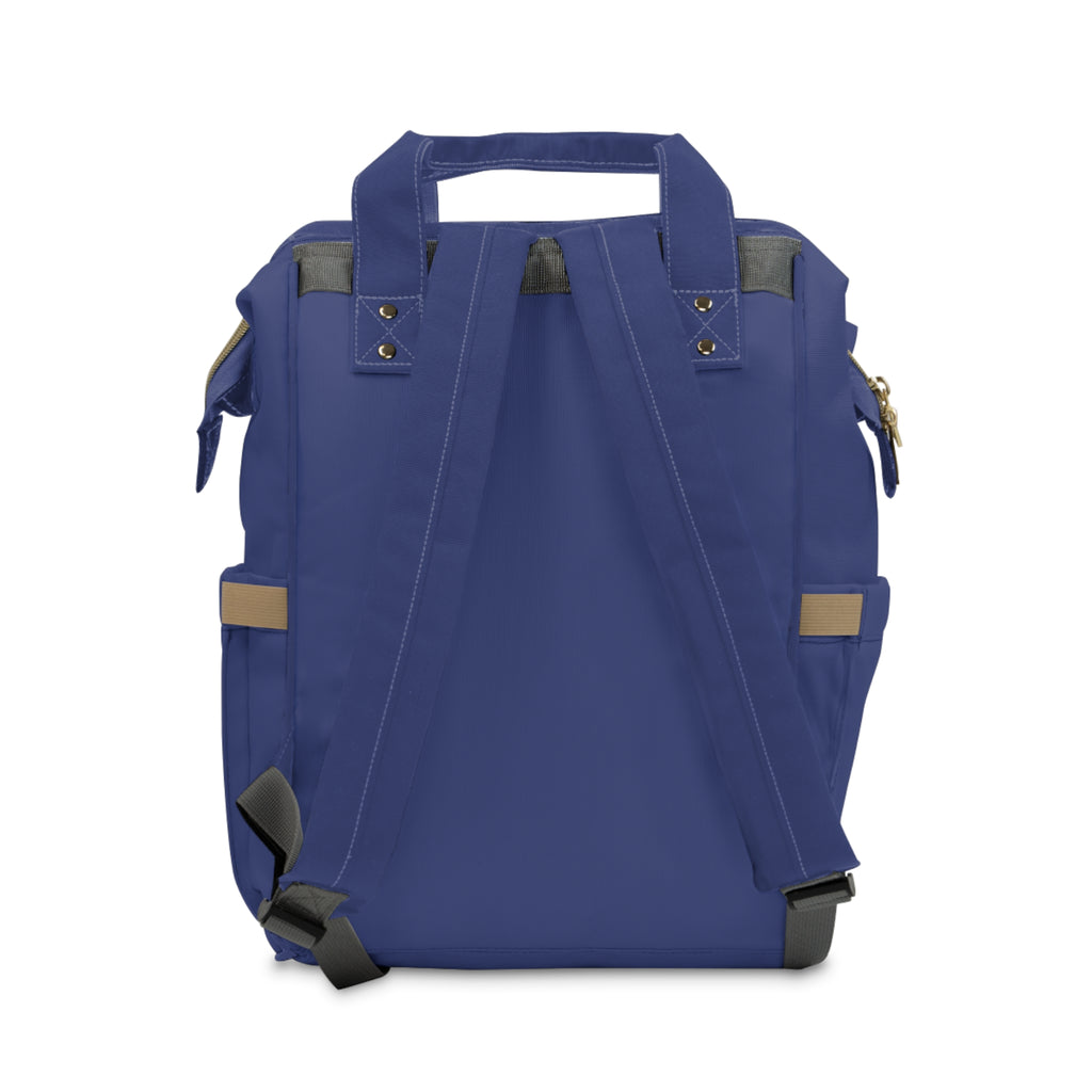 Personalized Navy Diaper Backpack – 'Case William' with Camo Flying Crane Design