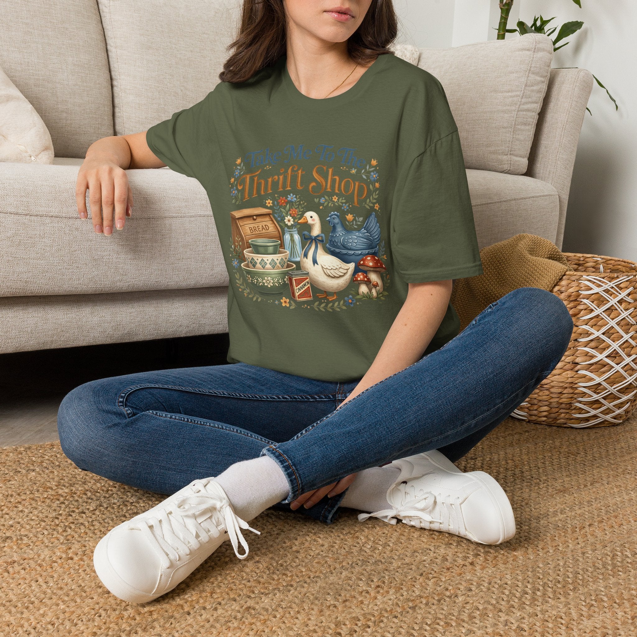 Thrift Shop T‑Shirt — 'Take Me to the Thrift Shop' Vintage Cottagecore Tee