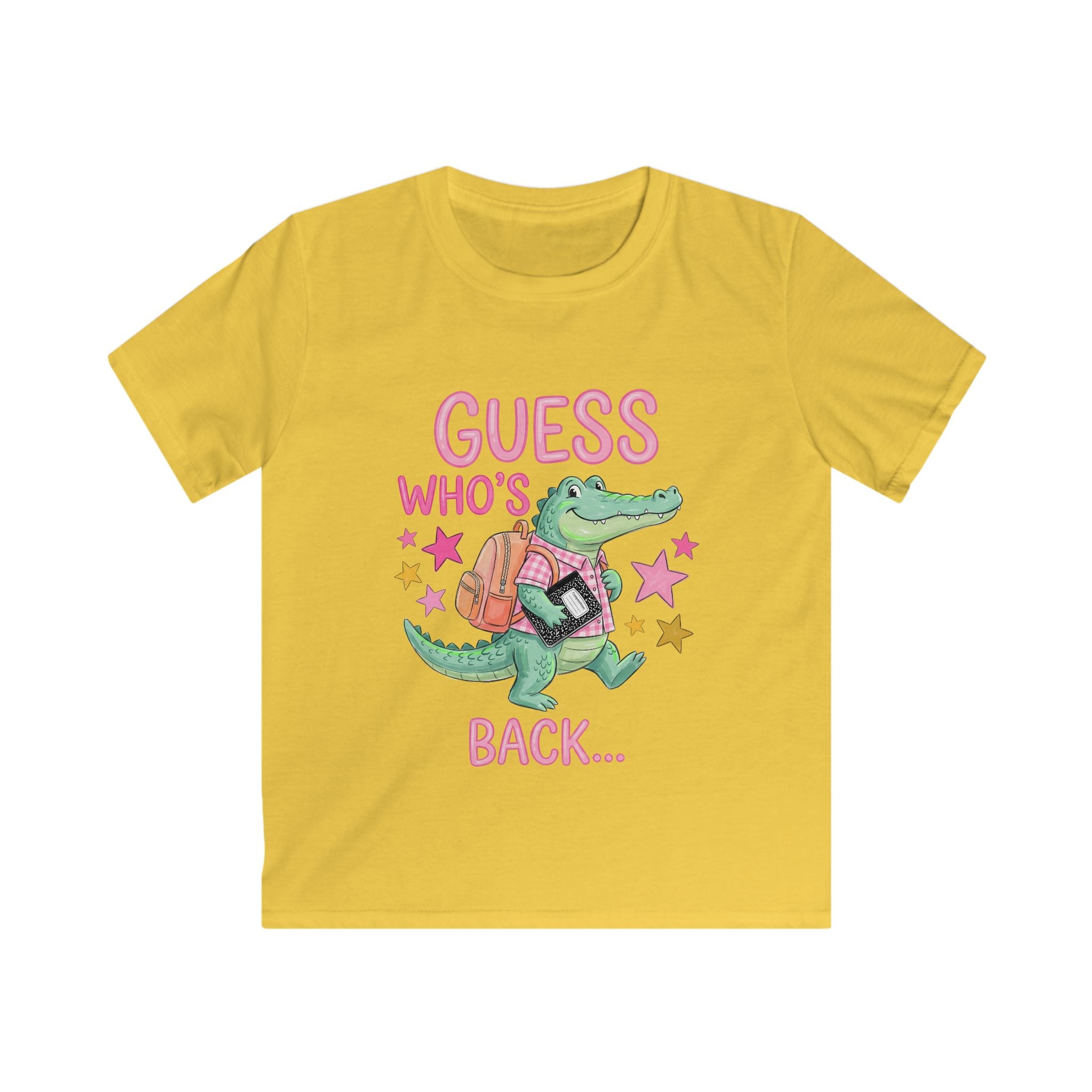 Kids Tee — “Guess Who’s Back… Back Again!” Cute Alligator Back-to-School Shirt
