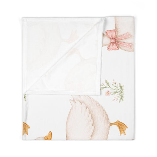 Duckling Baby Swaddle Blanket — Soft Pink Duck Pattern Swaddle for Newborns & Baby Shower Gift