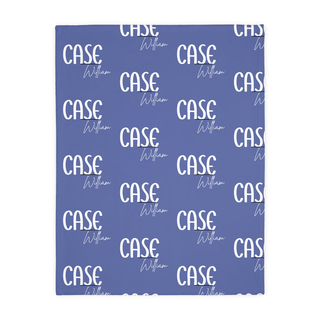 Personalized Name Microfiber Blanket — Custom 'Case William' Repeating Script Design