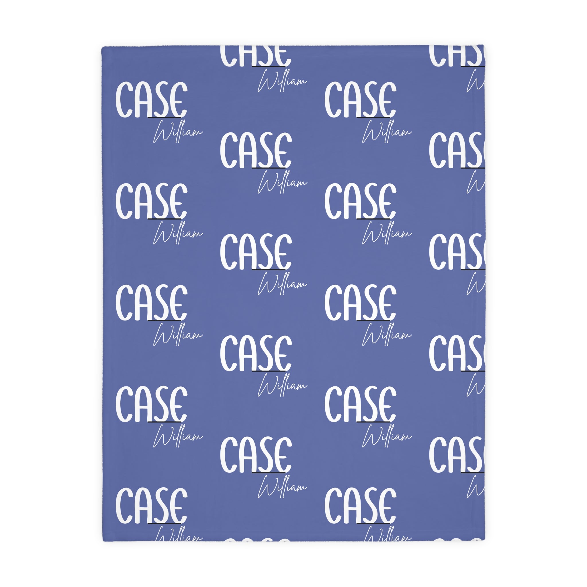 Personalized Name Microfiber Blanket — Custom 'Case William' Repeating Script Design