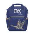 Personalized Navy Diaper Backpack – 'Case William' with Camo Flying Crane Design
