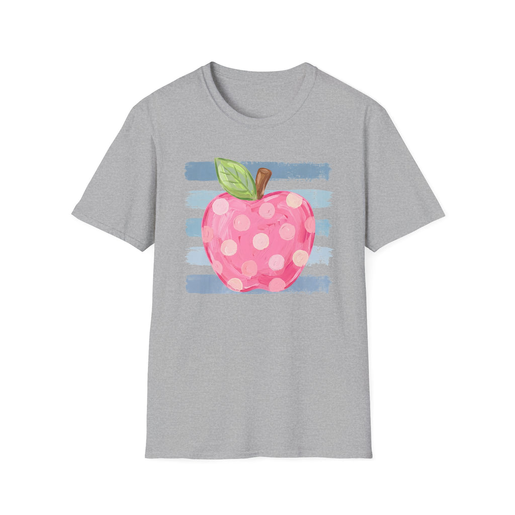 Polka Dot Pink Apple T-Shirt — Cute Teacher/School Graphic Tee