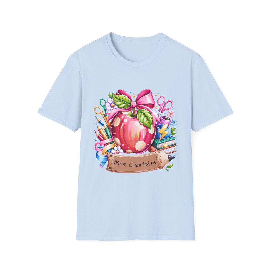 Teacher Apple T-Shirt — Personalized 'Mrs. Charlotte' Back-to-School Gift