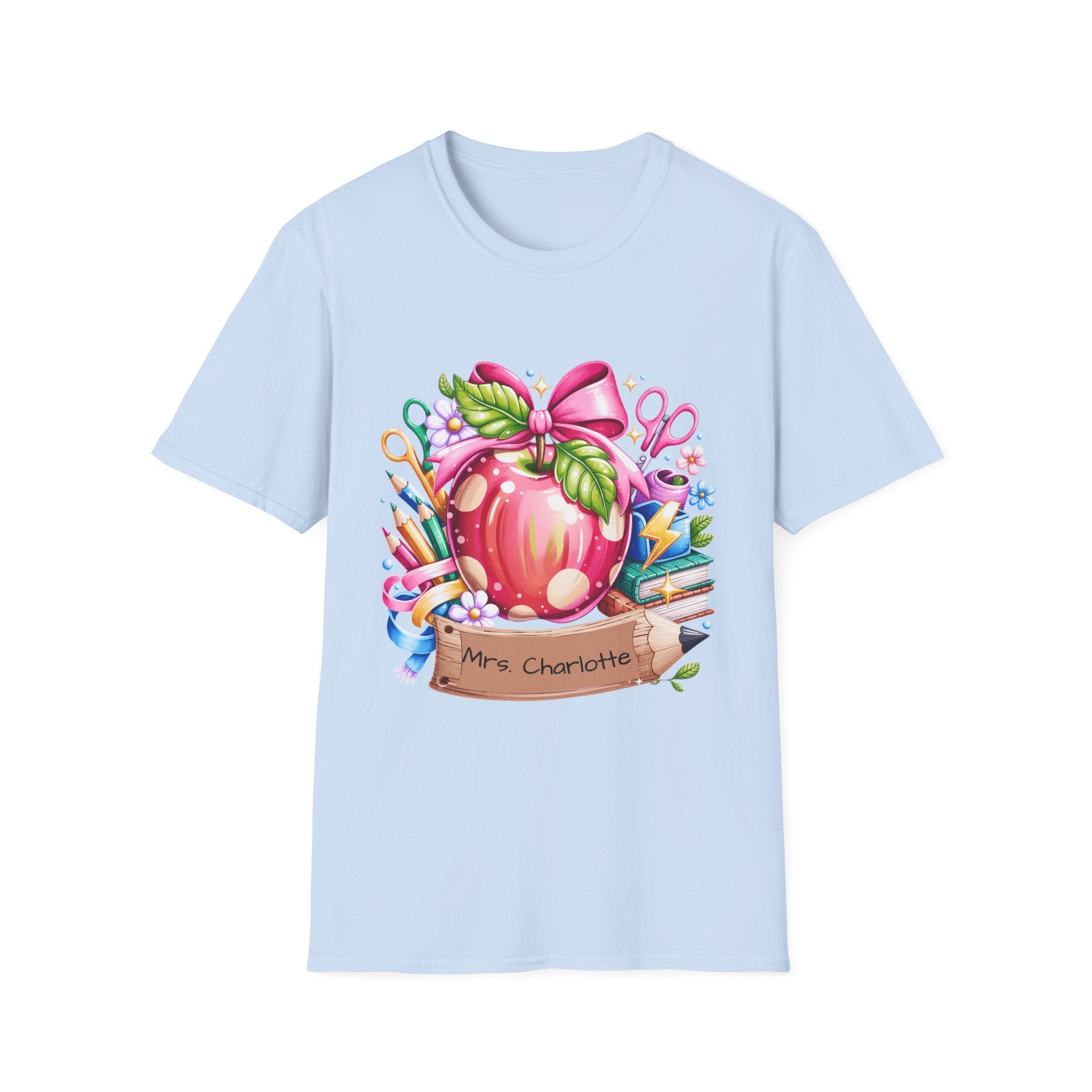 Teacher Apple T-Shirt — Personalized 'Mrs. Charlotte' Back-to-School Gift