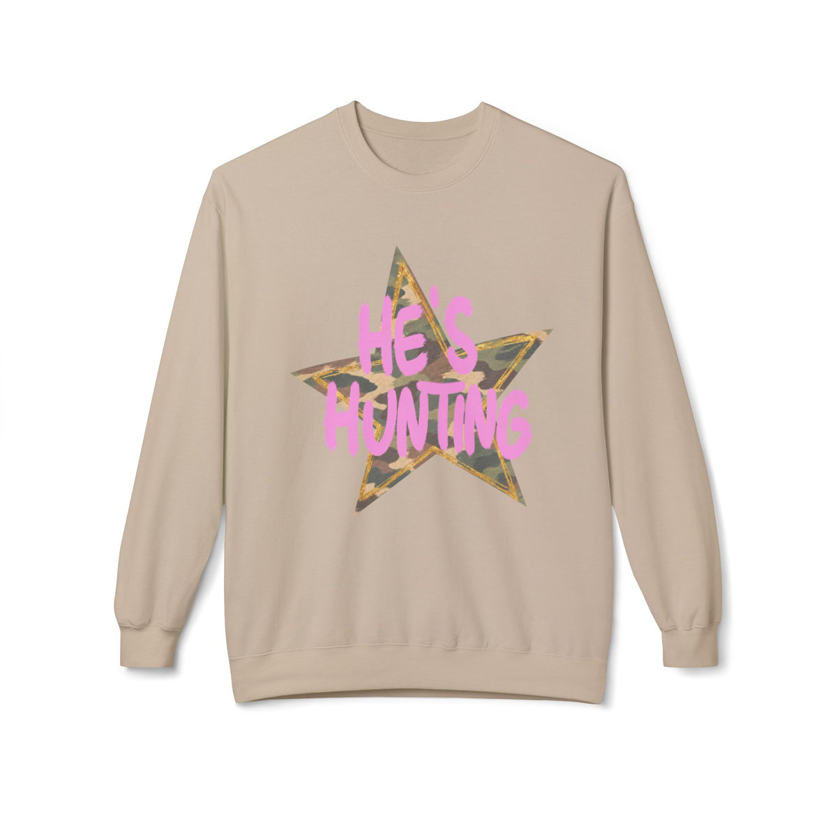 He's Hunting Leopard Star Crewneck Sweatshirt