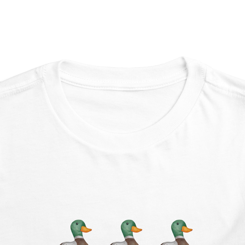 Personalized Toddler Tee - Green Mallard Ducks with Plaid Name (Wilson)