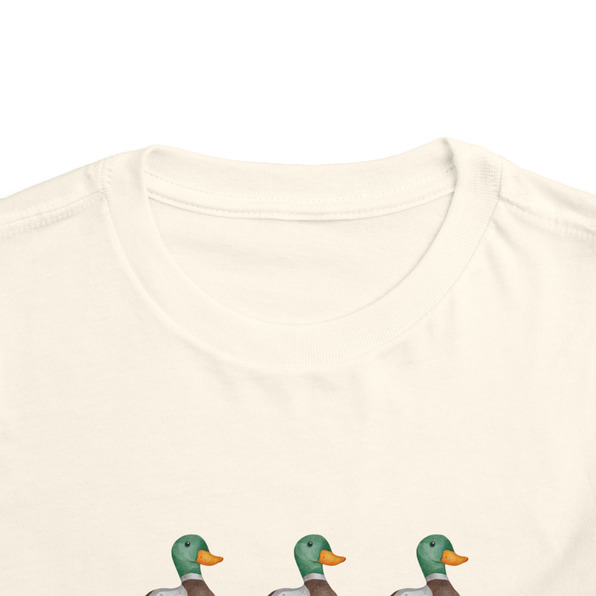 Personalized Toddler Tee - Green Mallard Ducks with Plaid Name (Wilson)