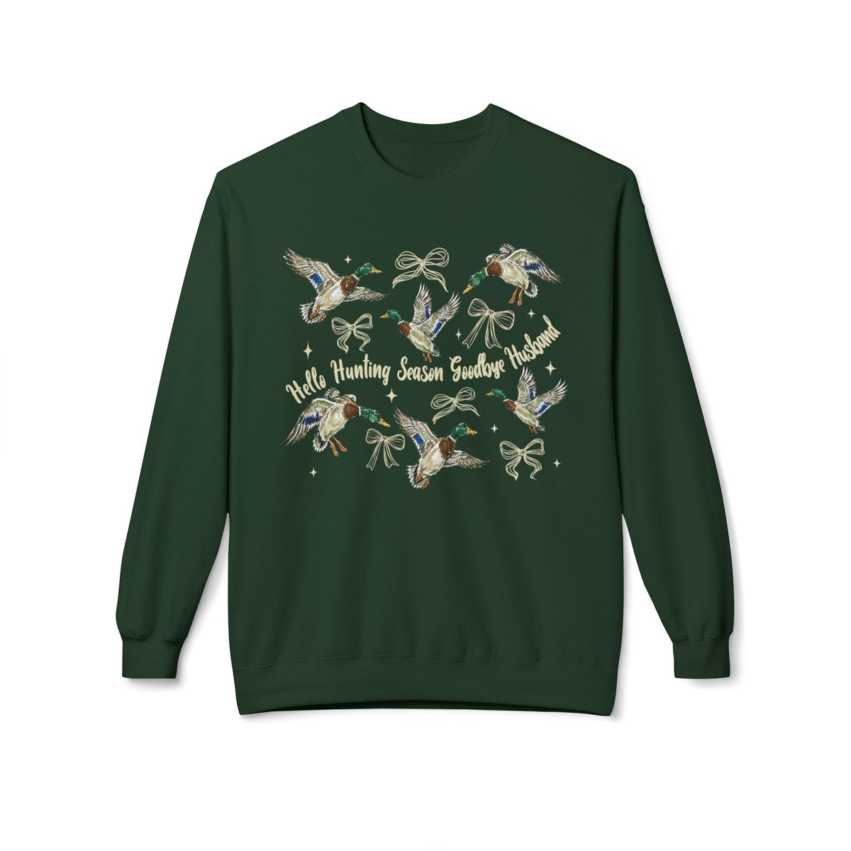 Duck Migration Crewneck Sweatshirt — Flying Mallards Graphic