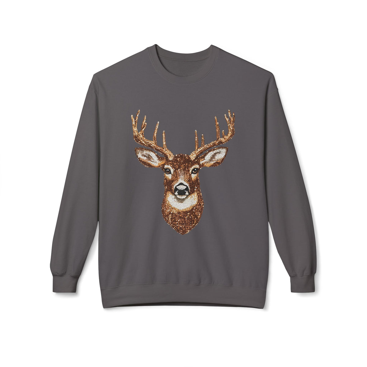 Deer Head Crewneck Sweatshirt — Rustic Wildlife Comfort