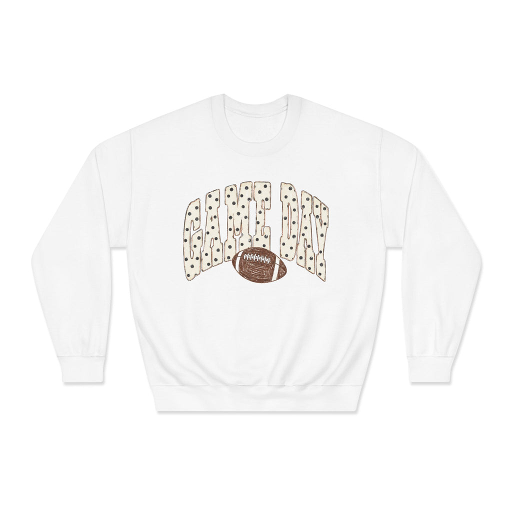 Game Day Football Crewneck Sweatshirt – 'Game Day' Leopard Print with Football