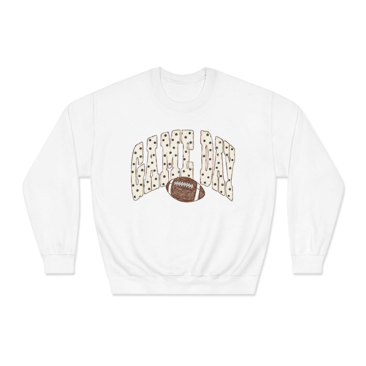 Game Day Football Crewneck Sweatshirt – 'Game Day' Leopard Print with Football