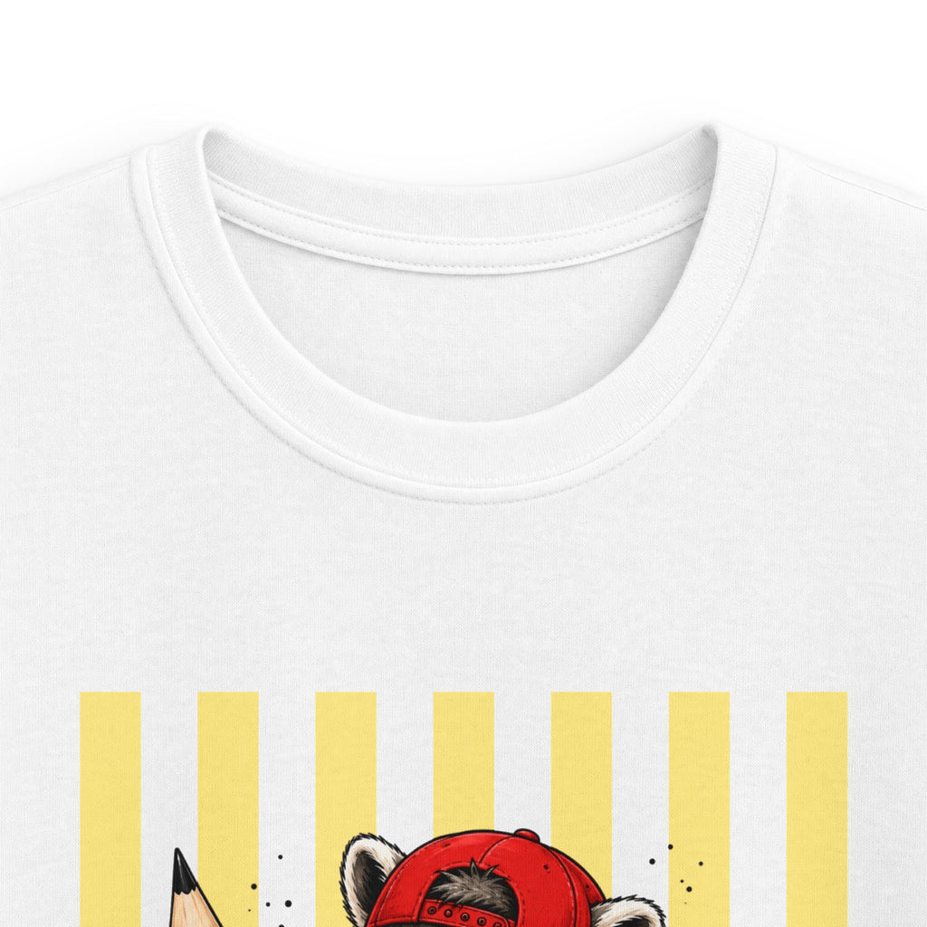 Kids Raccoon Pencil Tee — Cute Back-to-School Graphic Shirt