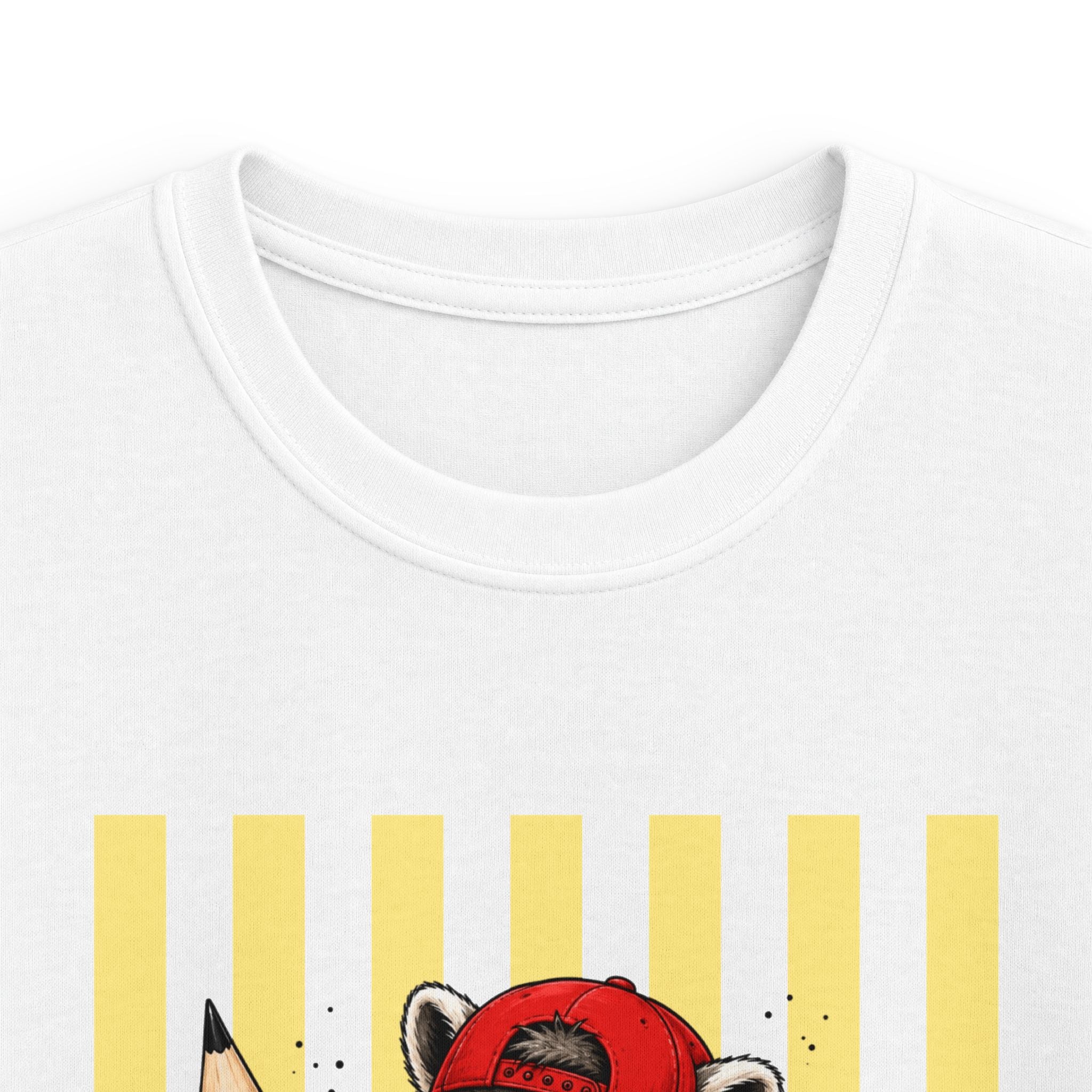 Kids Raccoon Pencil Tee — Cute Back-to-School Graphic Shirt