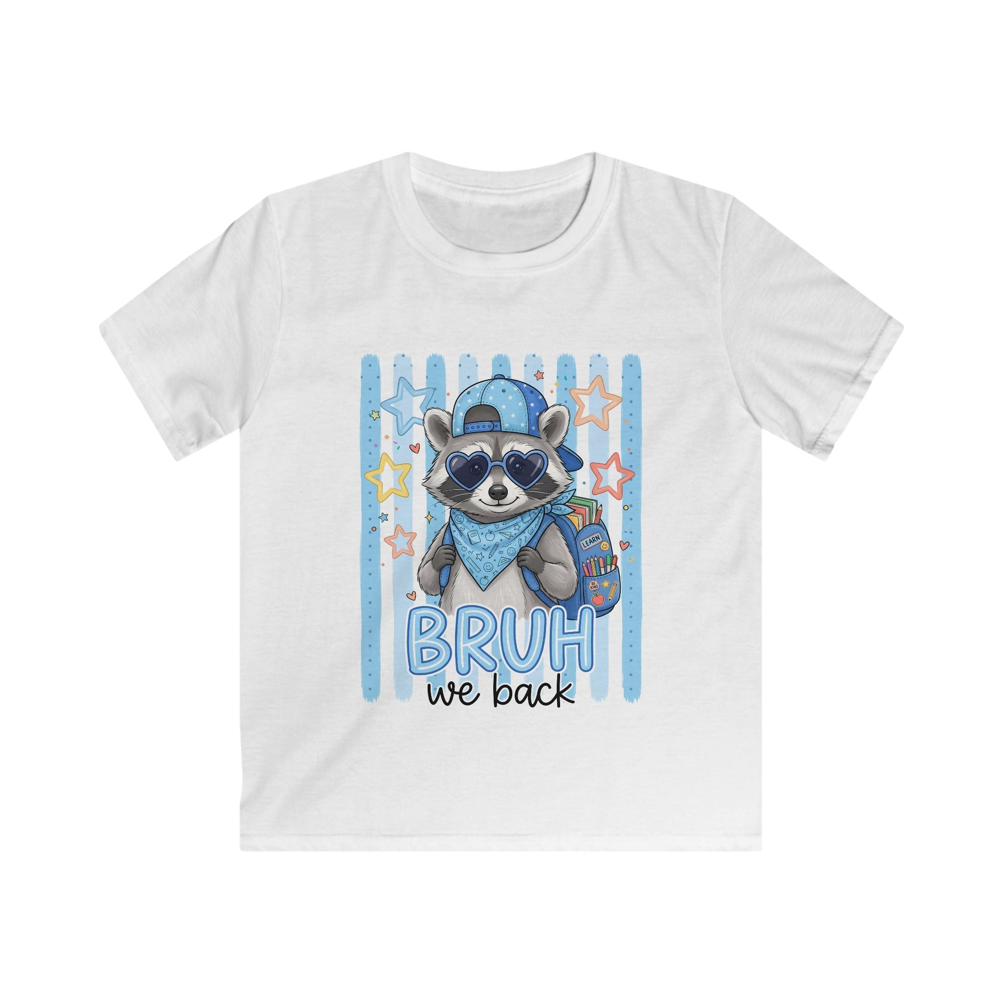 Kids Raccoon 'Bruh We Back' Graphic Tee - Cute Cool Kid T-Shirt