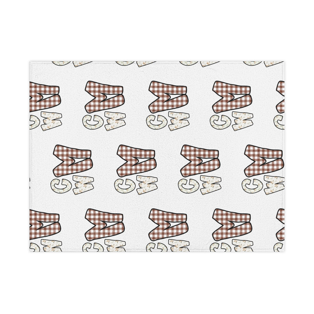 Plaid Letter Pattern Toddler Blanket — Cozy Monogram Nursery Throw