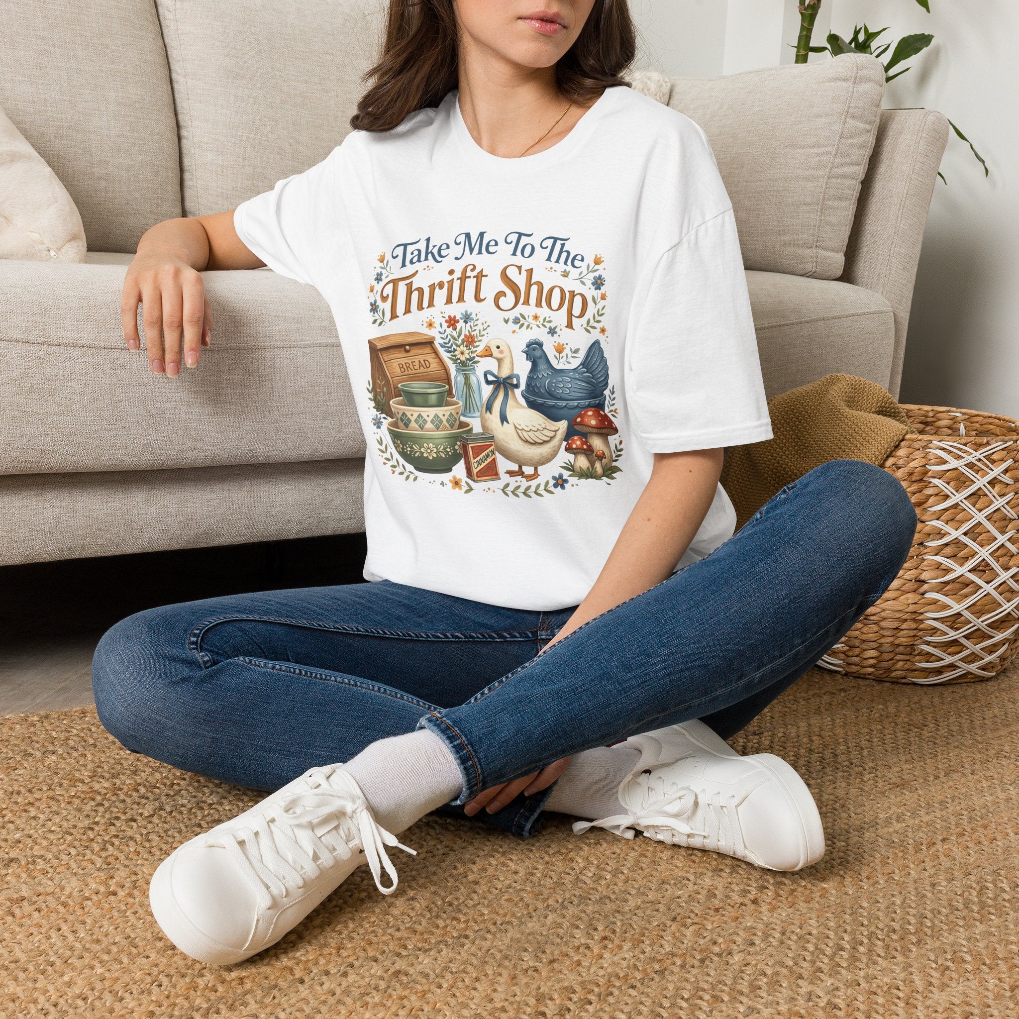 Thrift Shop T‑Shirt — 'Take Me to the Thrift Shop' Vintage Cottagecore Tee