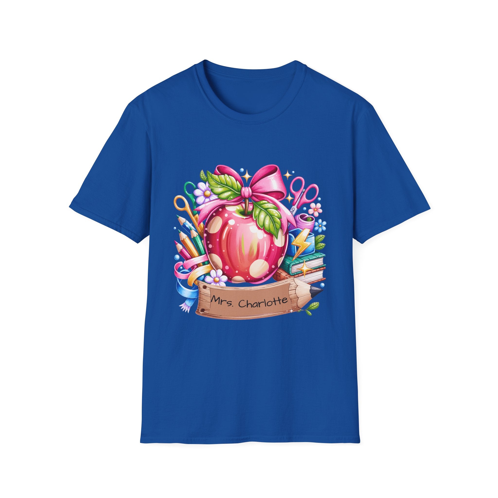Teacher Apple T-Shirt — Personalized 'Mrs. Charlotte' Back-to-School Gift