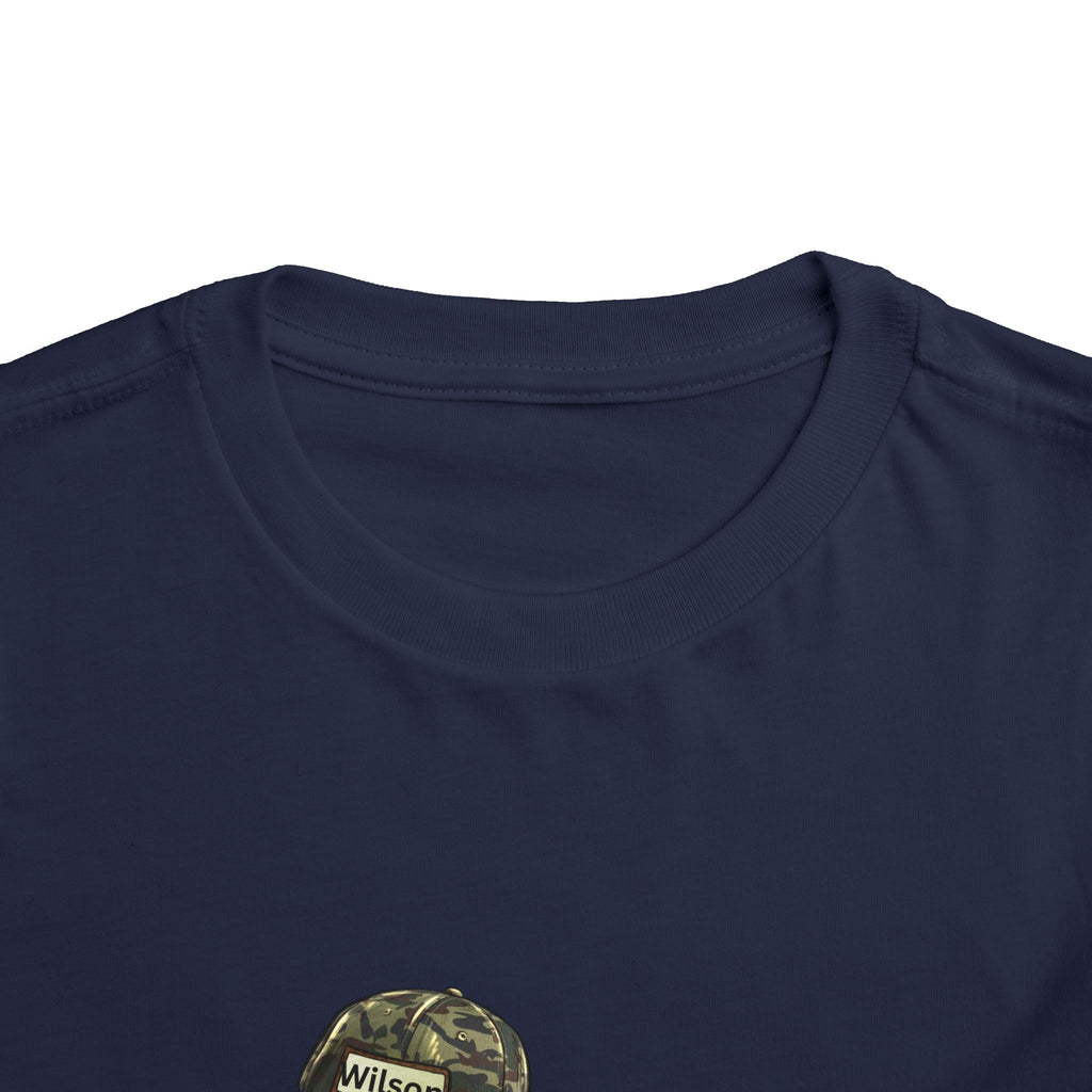 Toddler Tee — Mallard Duck Wearing Camo Hat | Cute Outdoor Kids Shirt