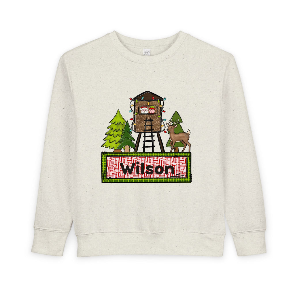 Personalized Treehouse Toddler Sweatshirt — Custom Name Woodland Kids Pullover