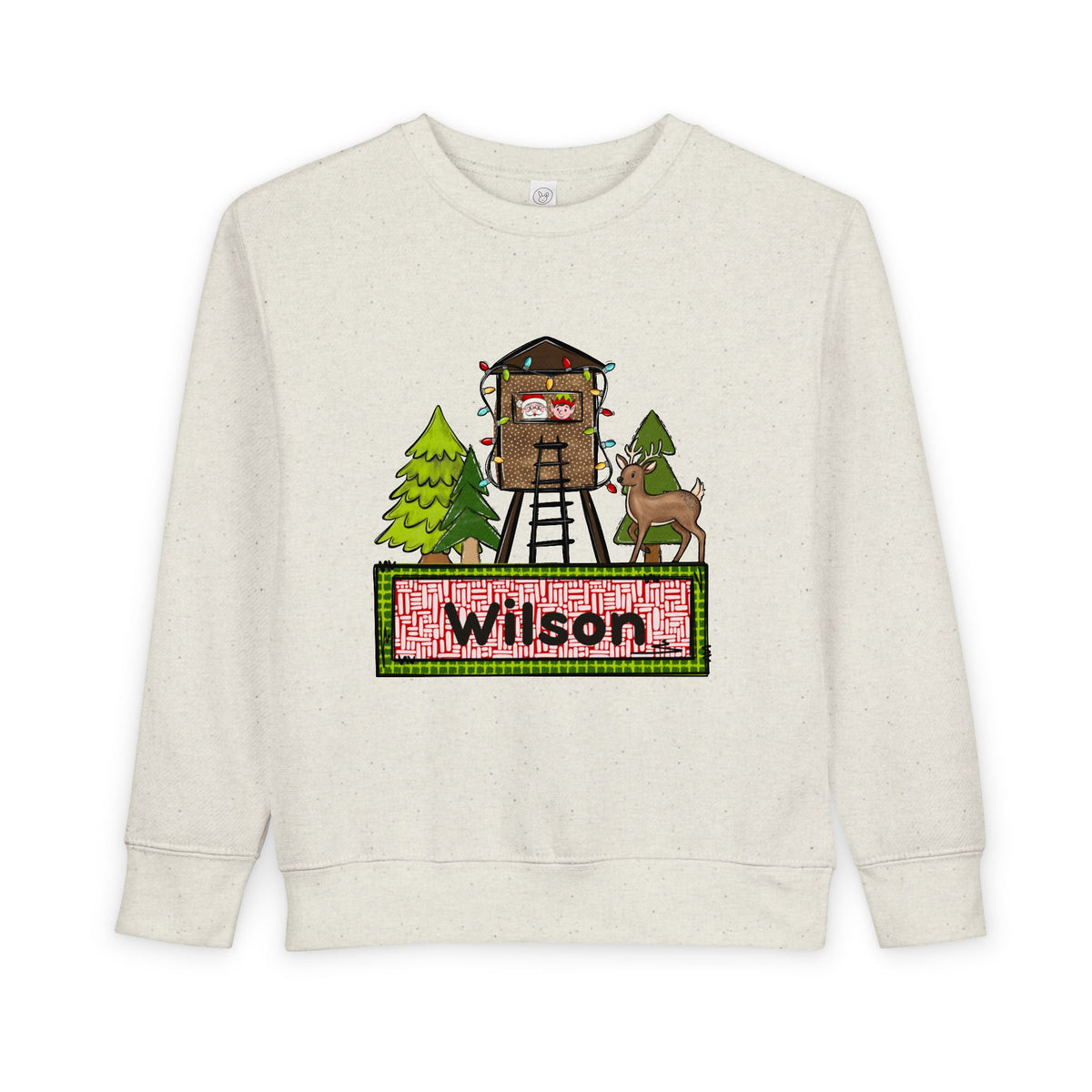 Personalized Treehouse Toddler Sweatshirt — Custom Name Woodland Kids Pullover