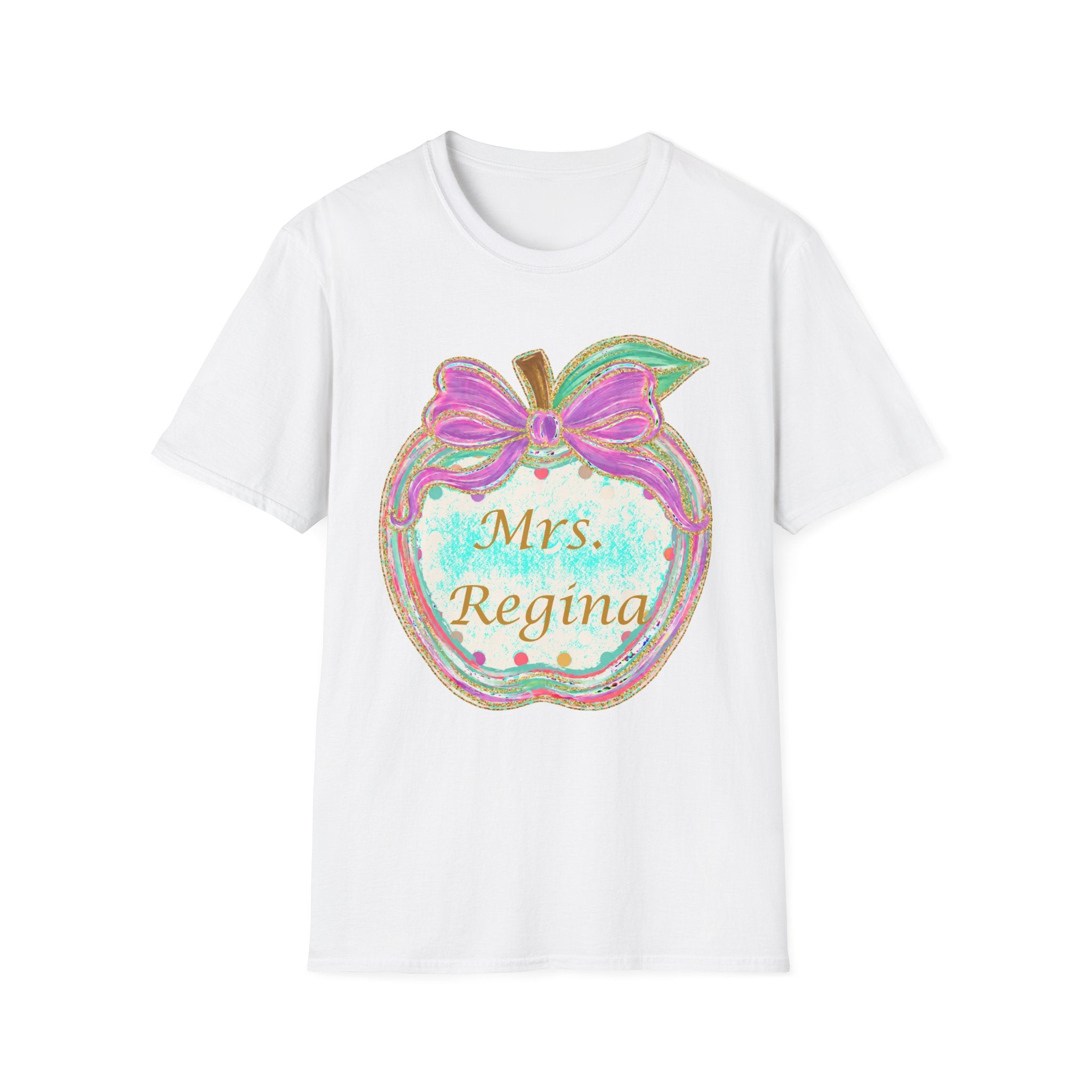 Teacher Apple T-Shirt — Personalized “Mrs. Regina” Back-to-School Gift