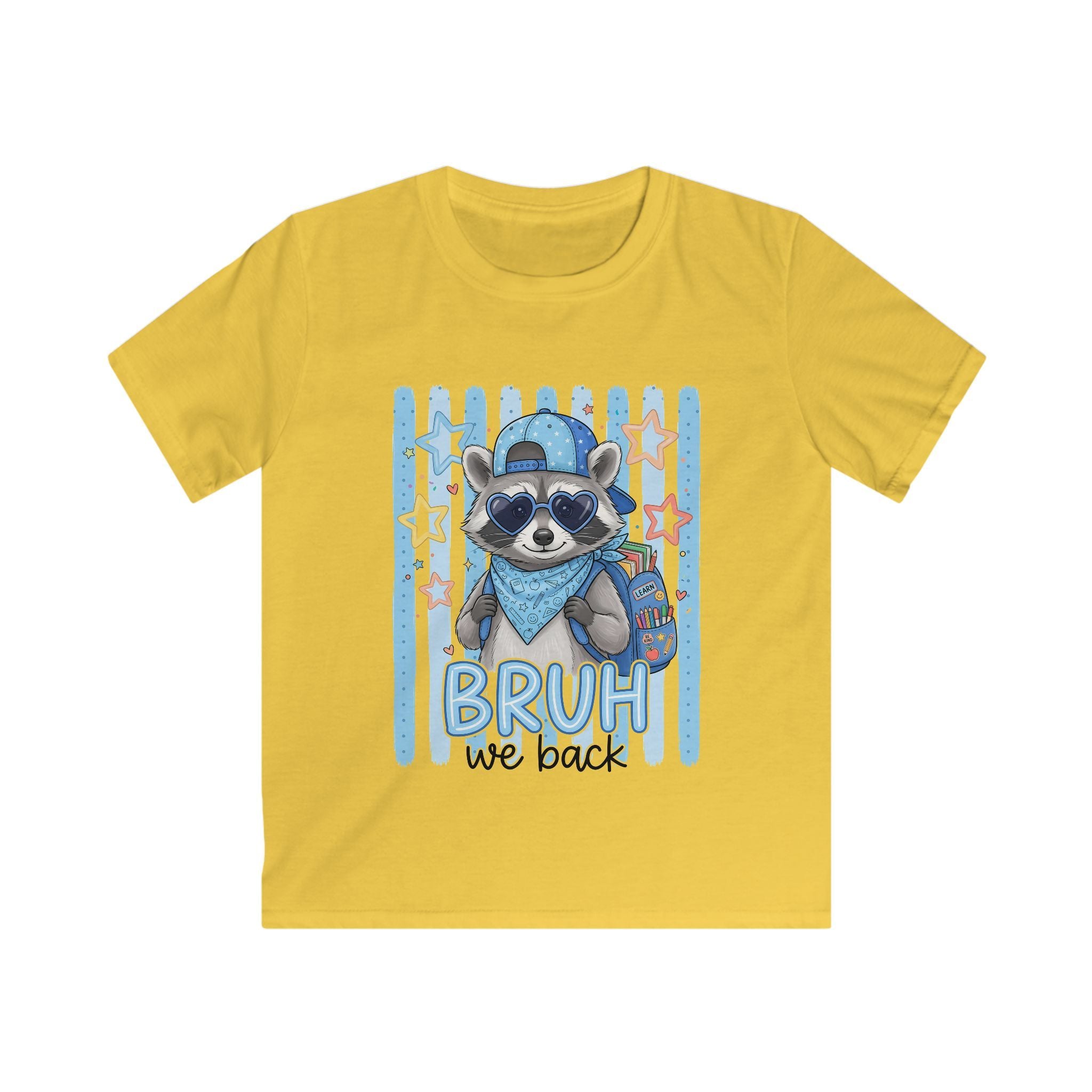 Kids Raccoon 'Bruh We Back' Graphic Tee - Cute Cool Kid T-Shirt