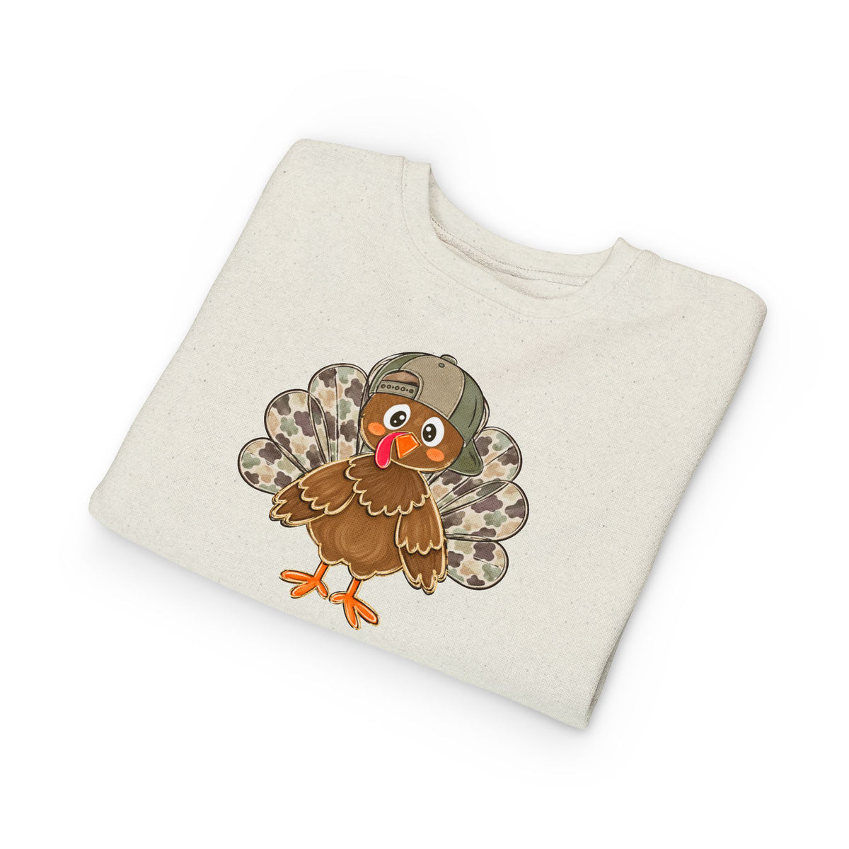 Toddler Sweatshirt — Cute Camouflage Turkey Graphic Pullover for Kids (Thanksgiving)