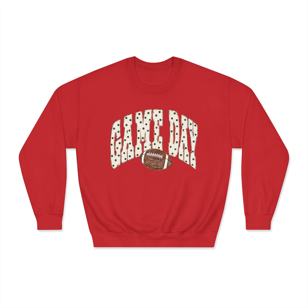 Game Day Football Crewneck Sweatshirt – 'Game Day' Leopard Print with Football