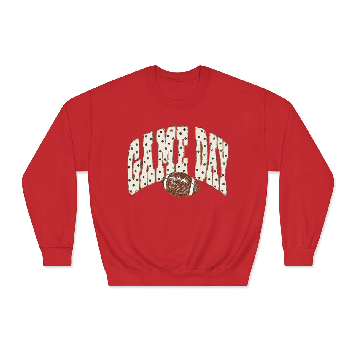 Game Day Football Crewneck Sweatshirt – 'Game Day' Leopard Print with Football