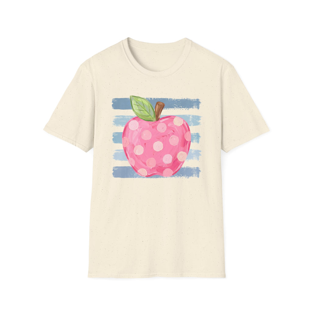 Polka Dot Pink Apple T-Shirt — Cute Teacher/School Graphic Tee