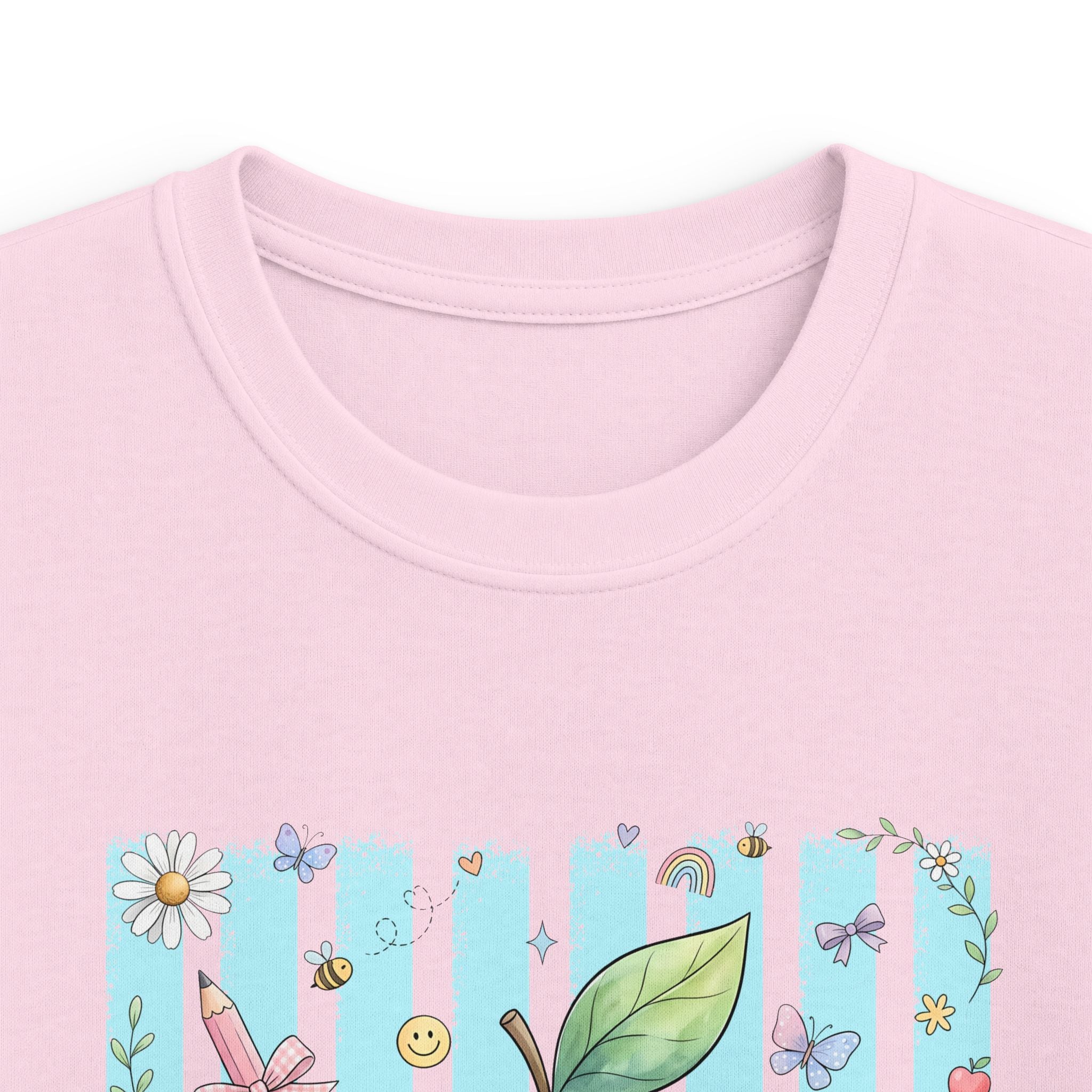Kids Apple Graphic Tee — 'MES' Floral Back-to-School Shirt