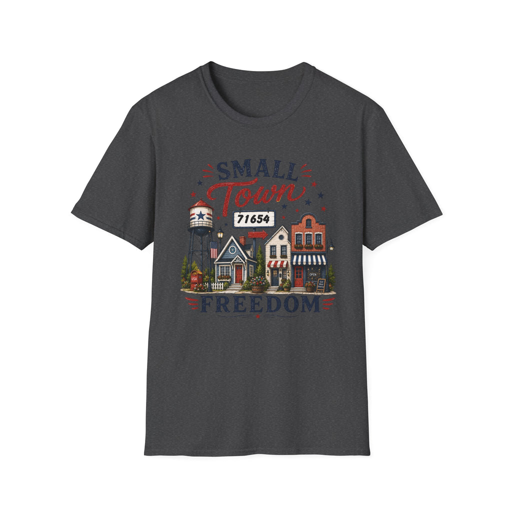 Small Town Freedom T-Shirt — Vintage Main Street Graphic (ZIP 71654)