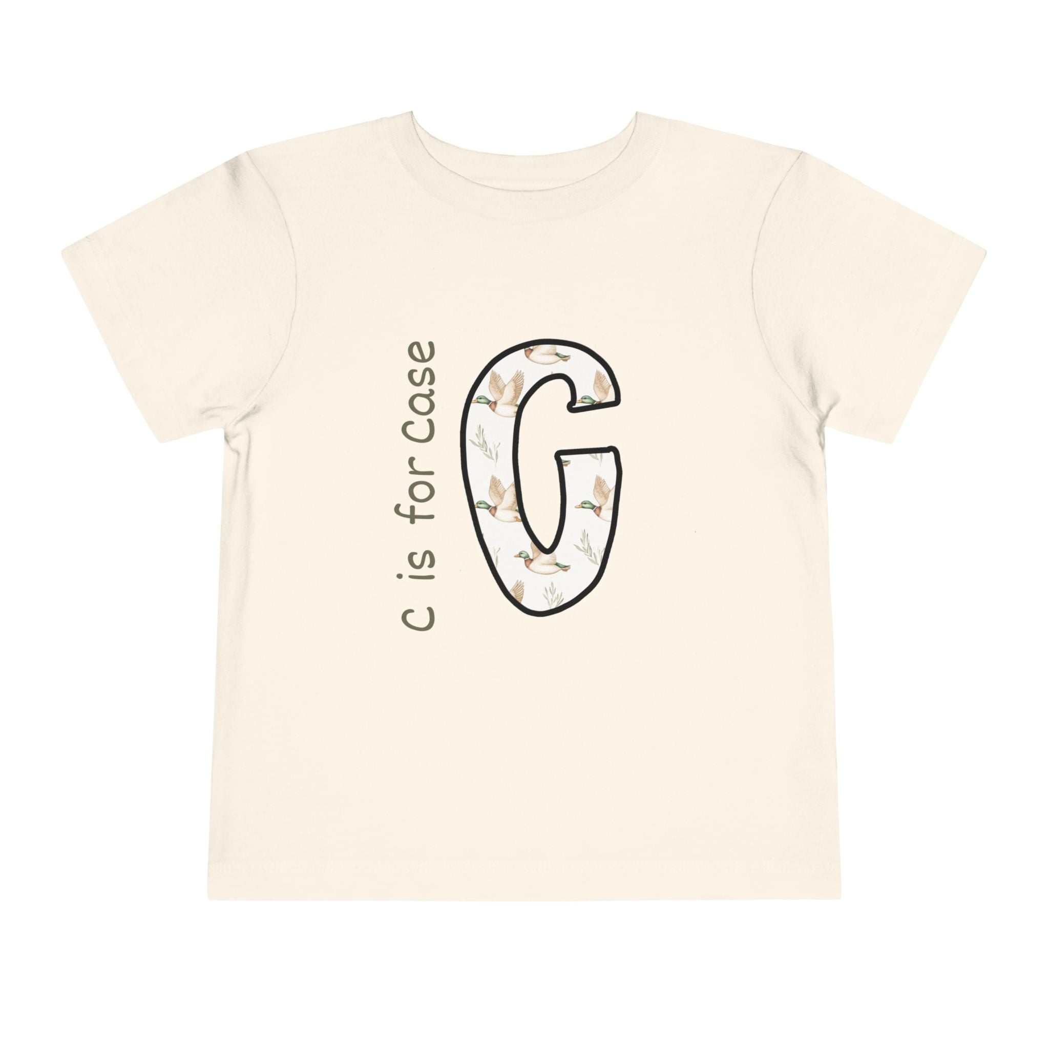 G Floral Initial Toddler Tee — "G is for Grace" Monogram Short Sleeve Shirt