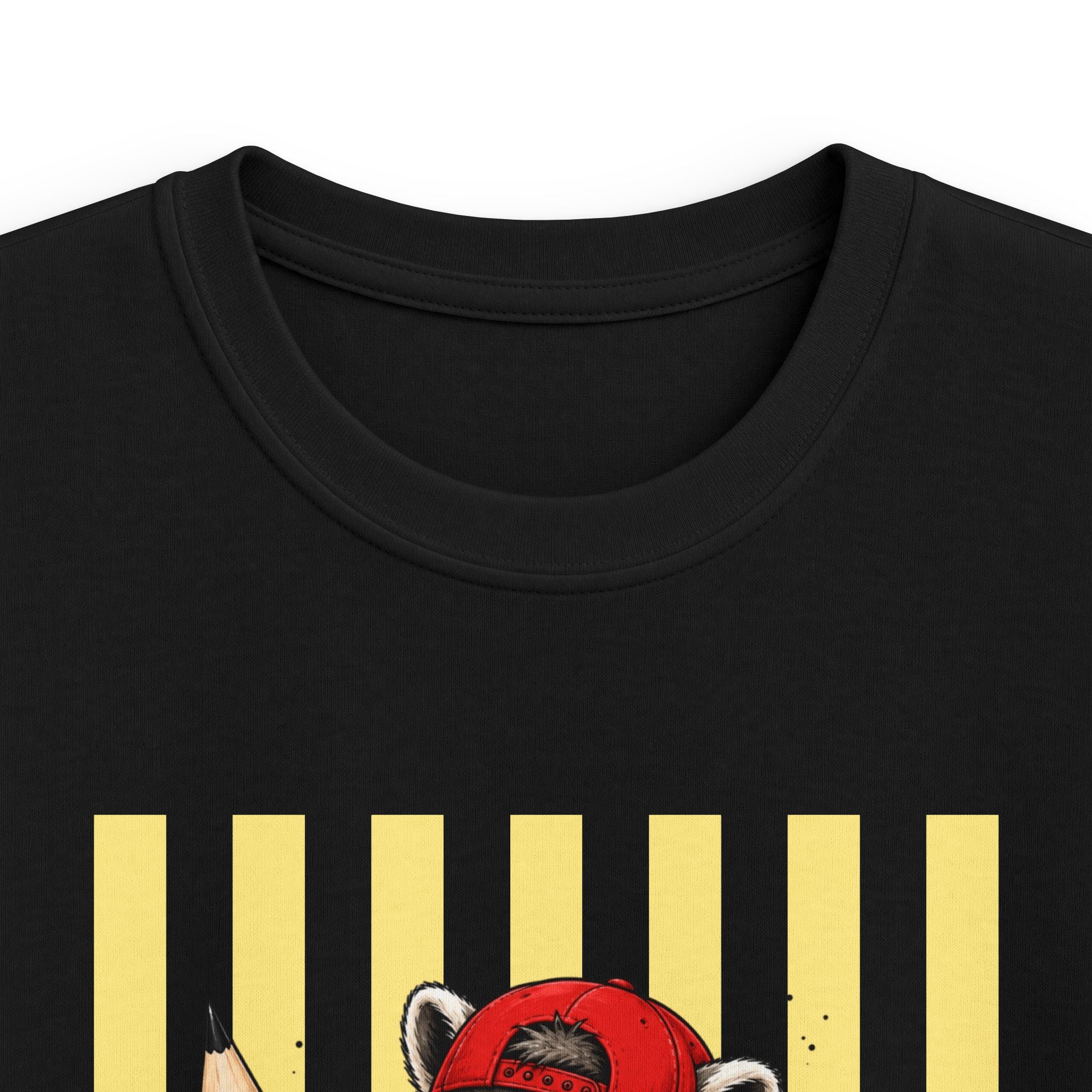 Kids Raccoon Pencil Tee — Cute Back-to-School Graphic Shirt