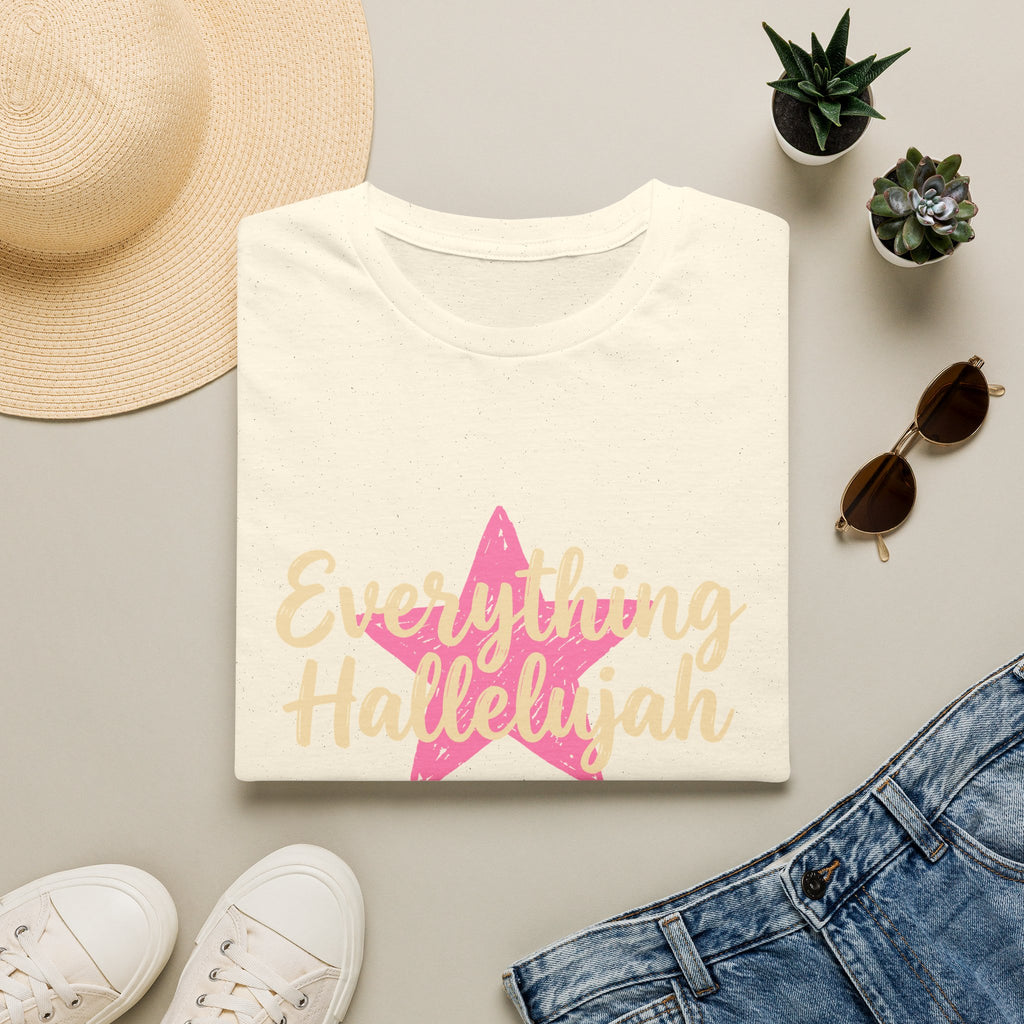 Everything Hallelujah T-Shirt — Inspirational Pink Star Graphic Tee