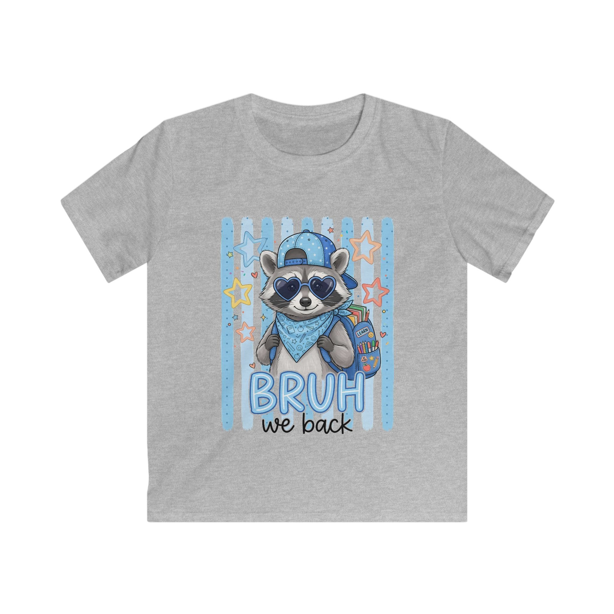 Kids Raccoon 'Bruh We Back' Graphic Tee - Cute Cool Kid T-Shirt