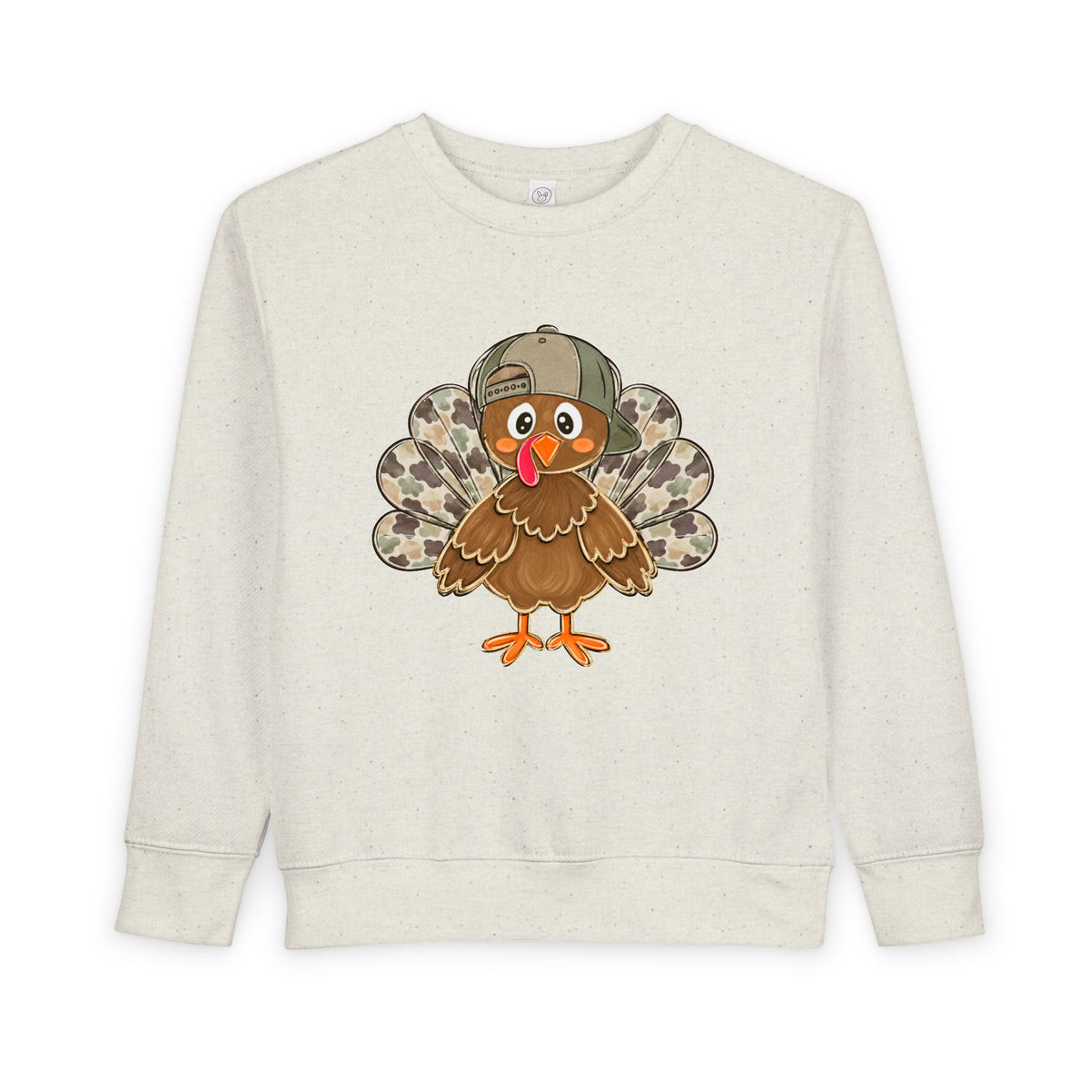Toddler Sweatshirt — Cute Camouflage Turkey Graphic Pullover for Kids (Thanksgiving)