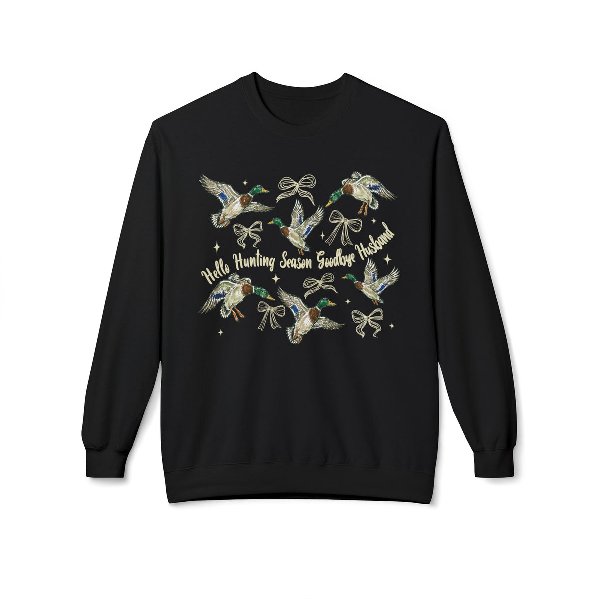 Duck Migration Crewneck Sweatshirt — Flying Mallards Graphic