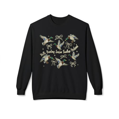 Duck Migration Crewneck Sweatshirt — Flying Mallards Graphic