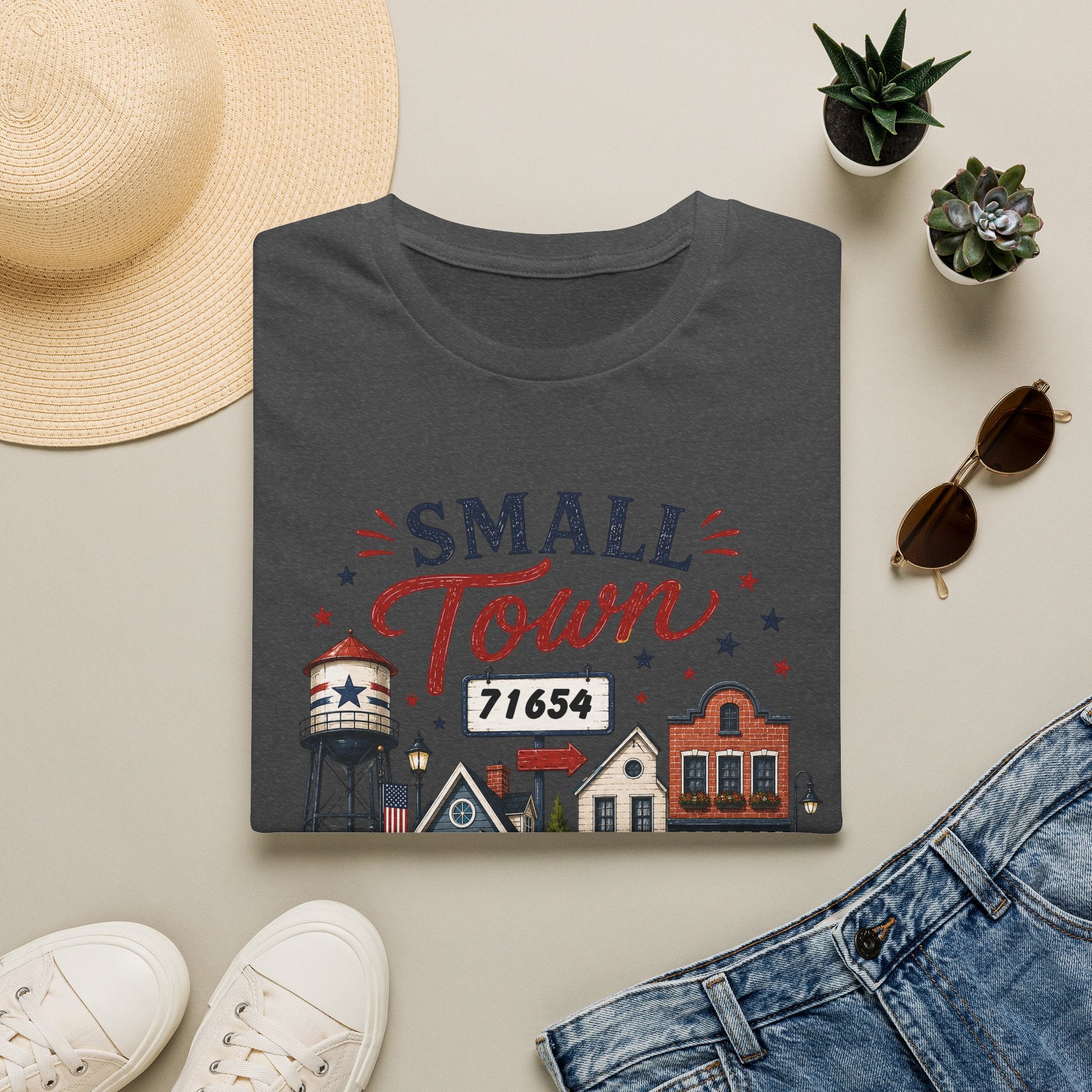 Small Town Freedom T-Shirt — Vintage Main Street Graphic (ZIP 71654)