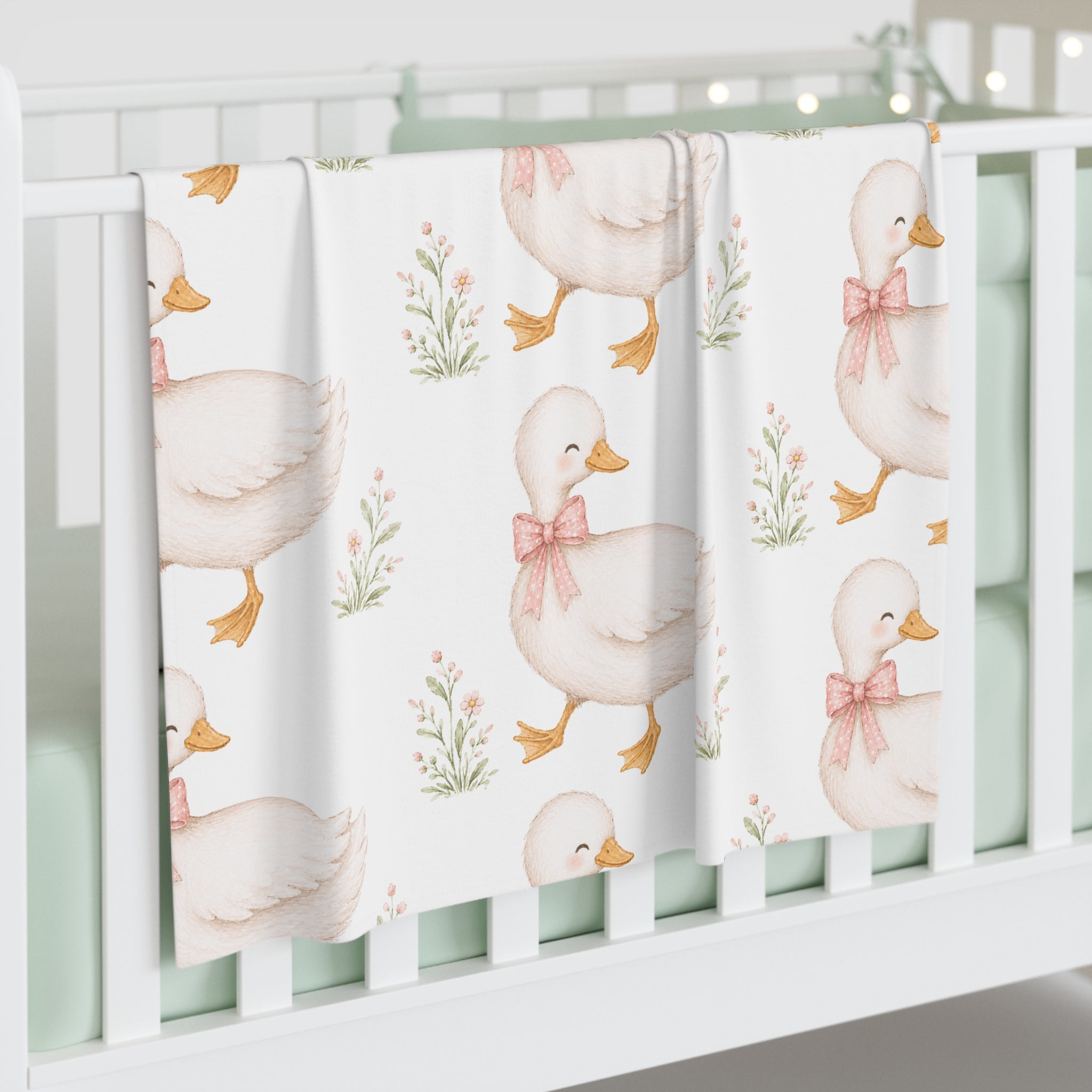 Duckling Baby Swaddle Blanket — Soft Pink Duck Pattern Swaddle for Newborns & Baby Shower Gift