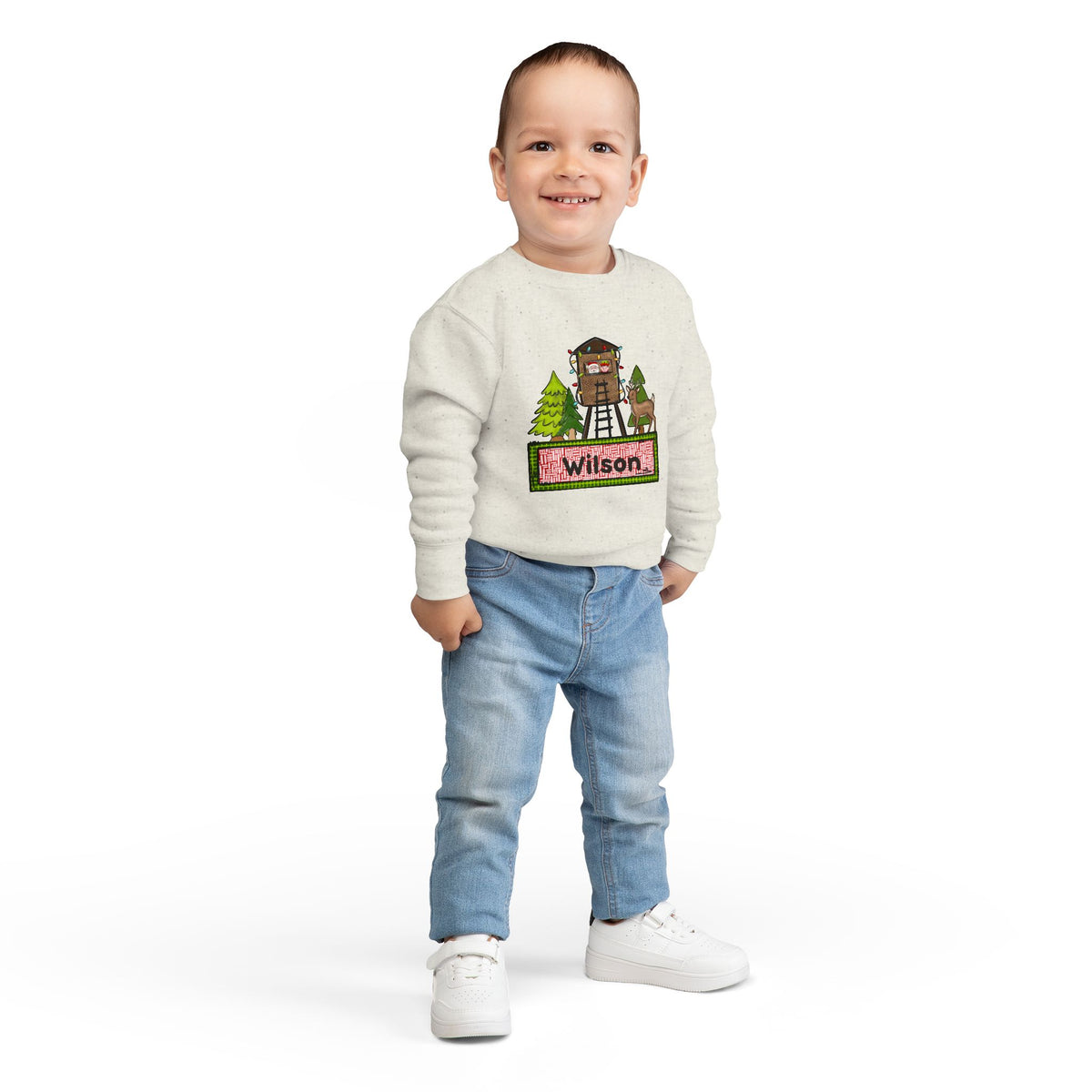 Personalized Treehouse Toddler Sweatshirt — Custom Name Woodland Kids Pullover
